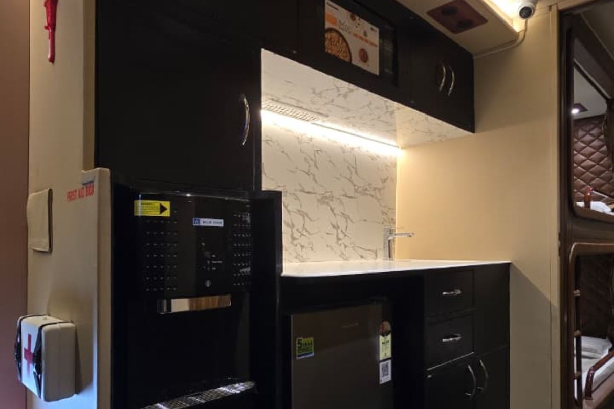 bihar tourism bus kitchen