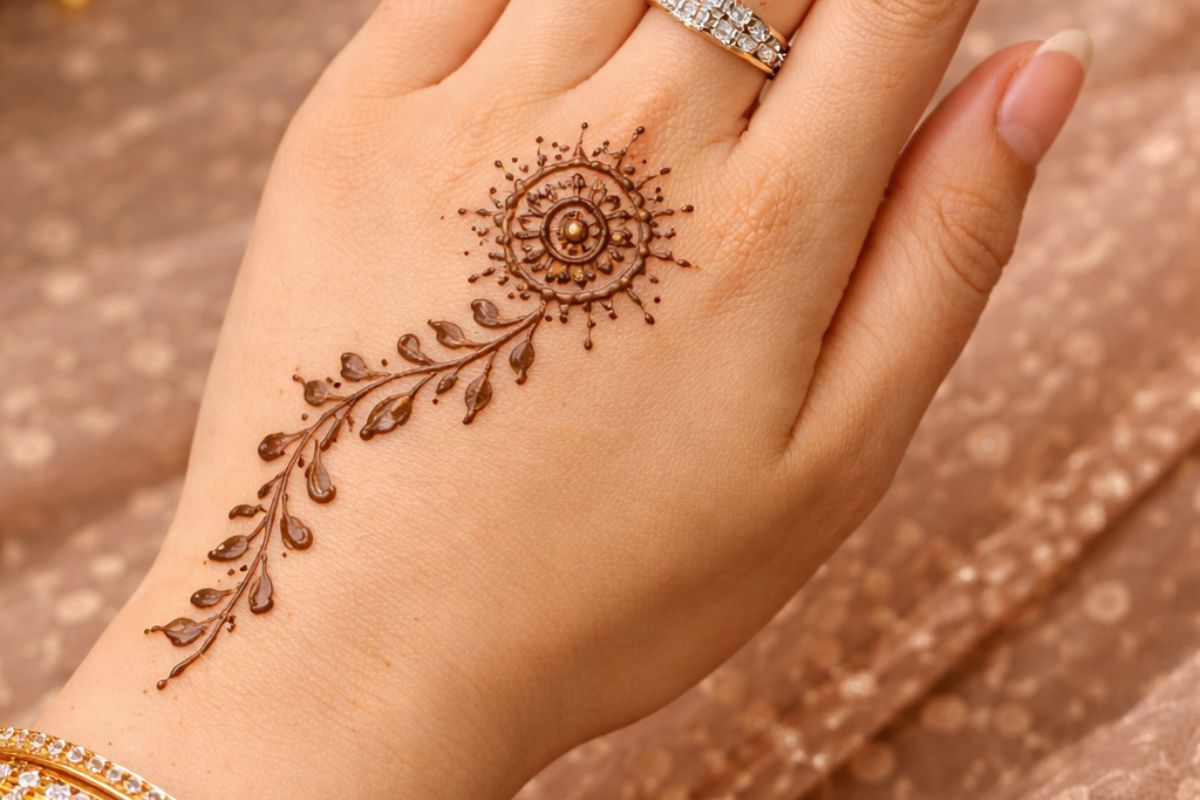 Mehndi Design For Bride Ki Bhabhi: दुल्हन की भाभी के लिए 6 एलिगेंट मेहंदी डिजाइन्स जो हर शादी में बने ट्रेंड 5 minimal mehndi design (3)