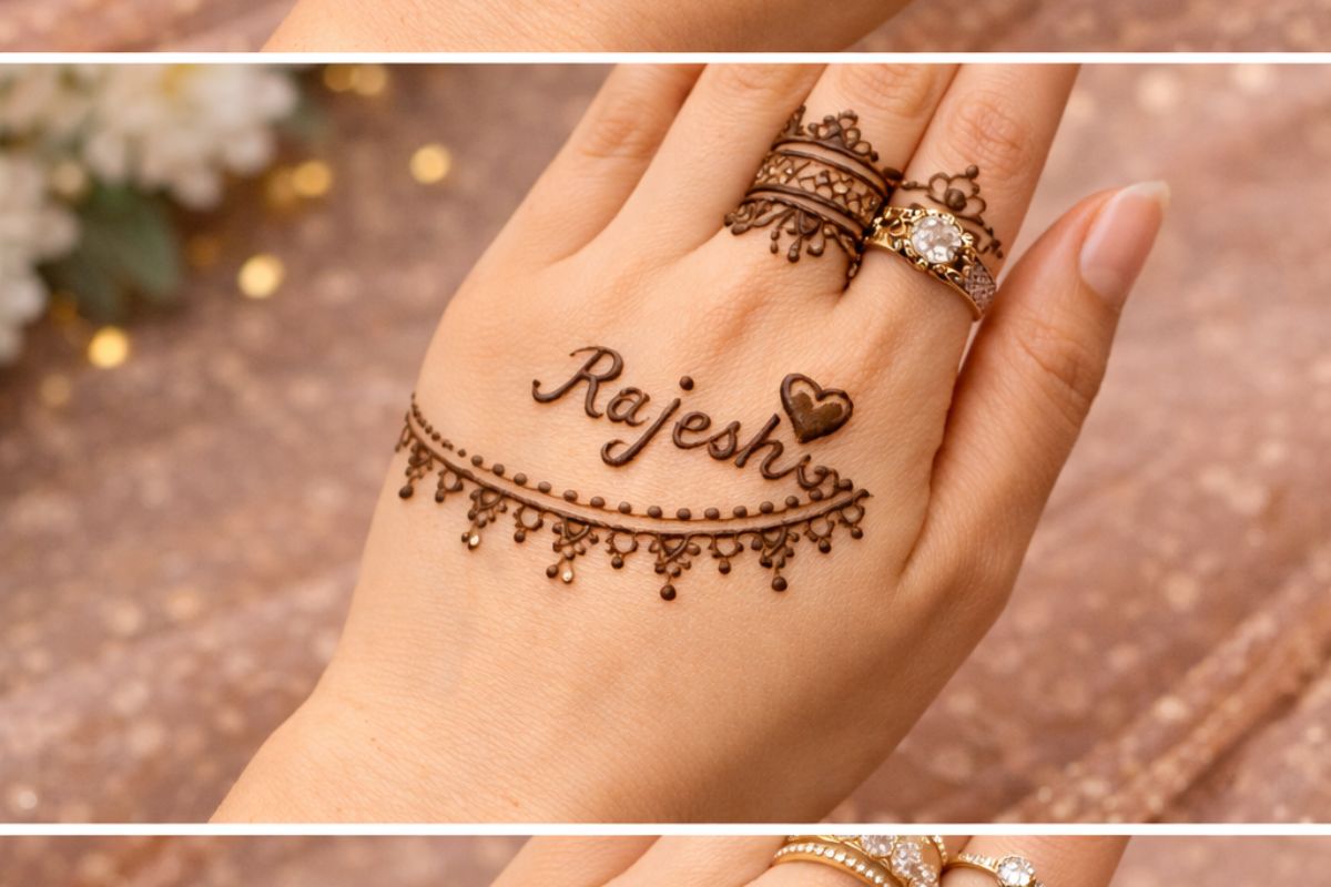 Mehndi Design For Bride Ki Bhabhi: दुल्हन की भाभी के लिए 6 एलिगेंट मेहंदी डिजाइन्स जो हर शादी में बने ट्रेंड 6 name mehndi design