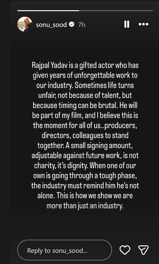 राजपाल यादव की मदद करेंगे सोनू सूद, चेक बाउंस मामले में हुई है जेल