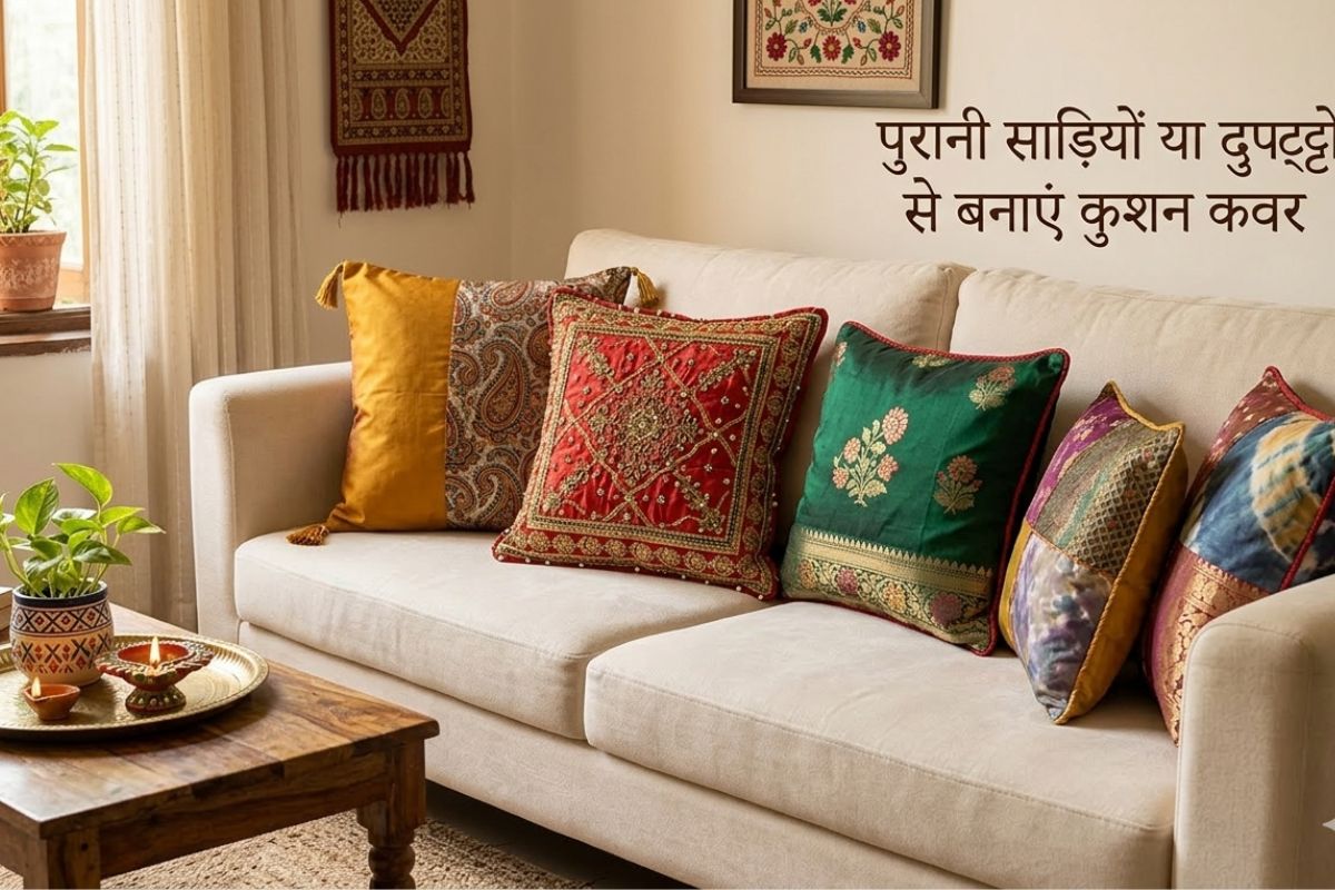 Decorative Cushion Covers from Old Silk Saree