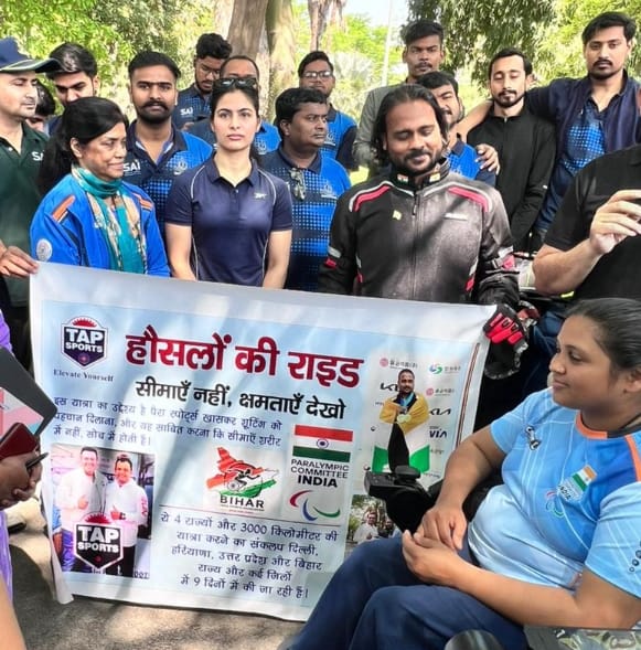 अंतर्राष्ट्रीय पैराशूटर संजीव कुमार का सरायरंजन में भव्य स्वागत