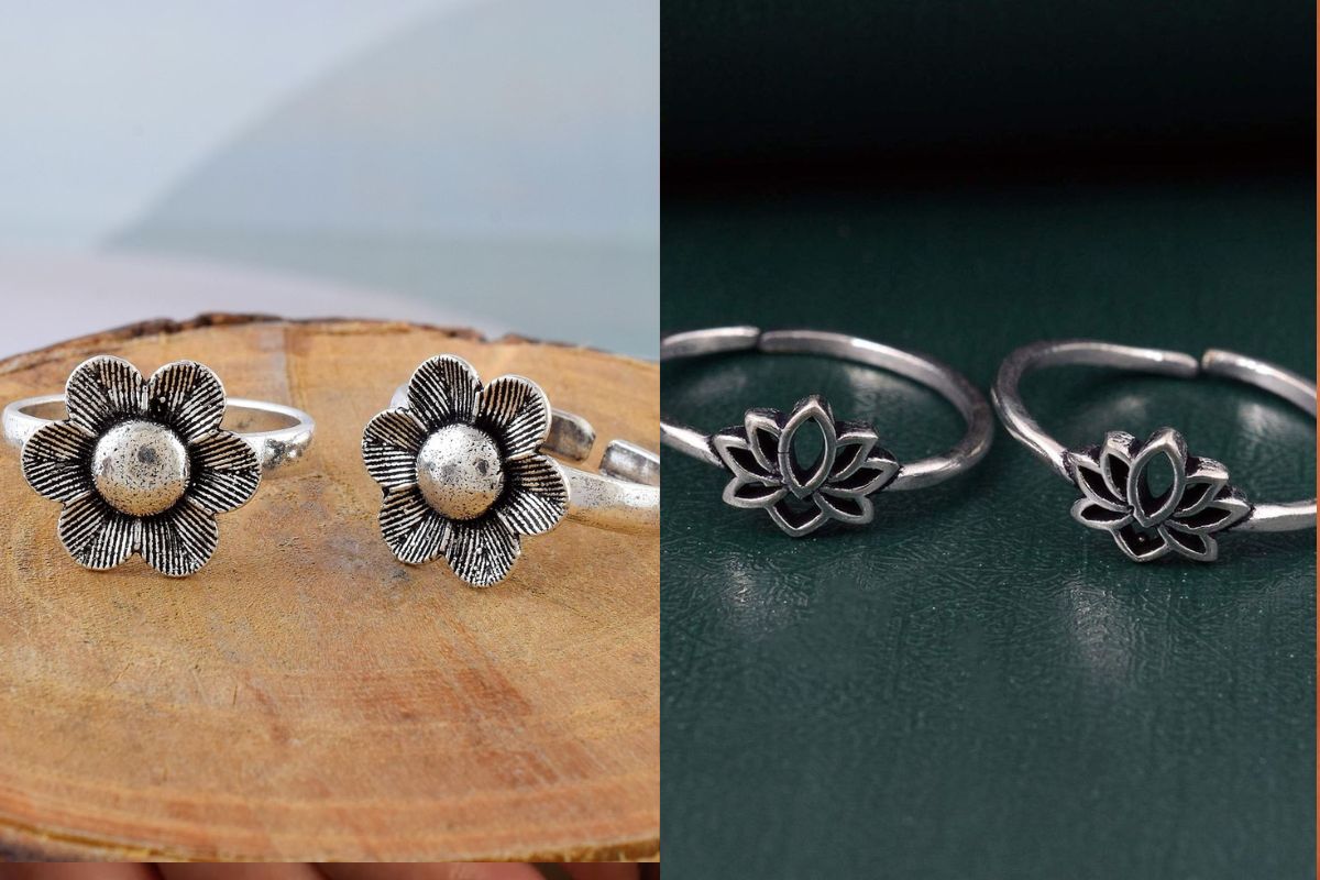 Oxidized Silver Toe Rings