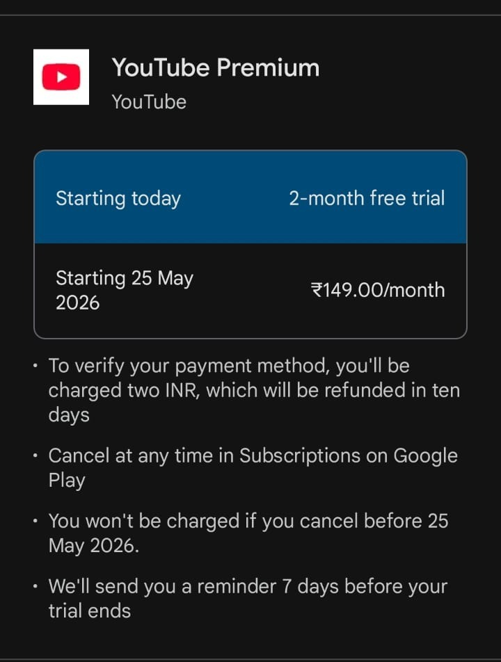 FREE में 2 महीने चलेगा YouTube Premium, ऐसे करें एक्टिवेट