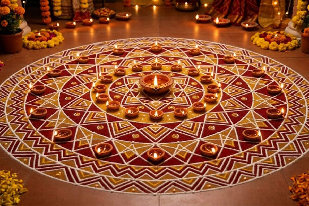 line rangoli design