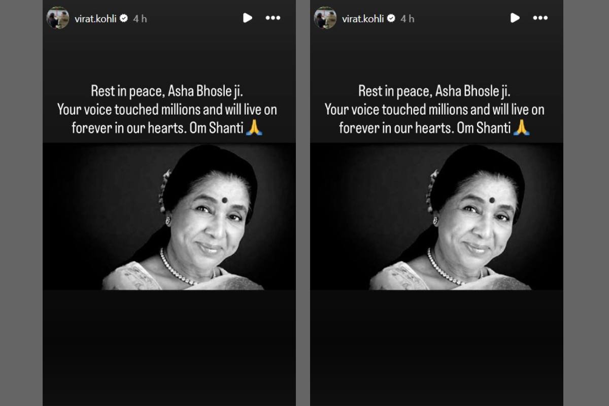 आशा भोसले को श्रद्धांजलि, कोहली हुए भावुक, काली पट्टी बांध उतरे खिलाड़ी