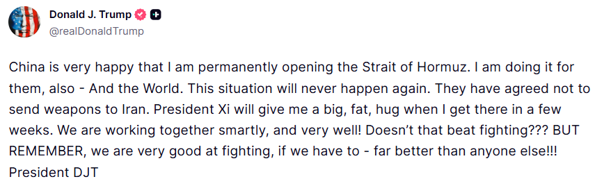 होर्मुज स्ट्रेट को खोलने का ट्रंप ने दिया संकेत, कहा- शी जिनपिंग खुशी से लगा लेंगे गले