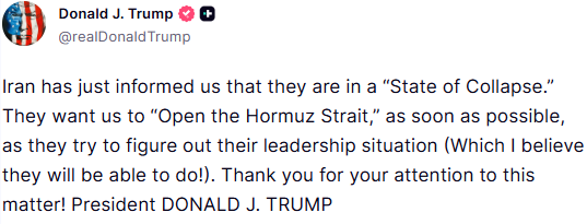 ट्रंप का दावा, बर्बादी के कगार पर ईरान, होर्मुज खोलने की लगा रहा गुहार