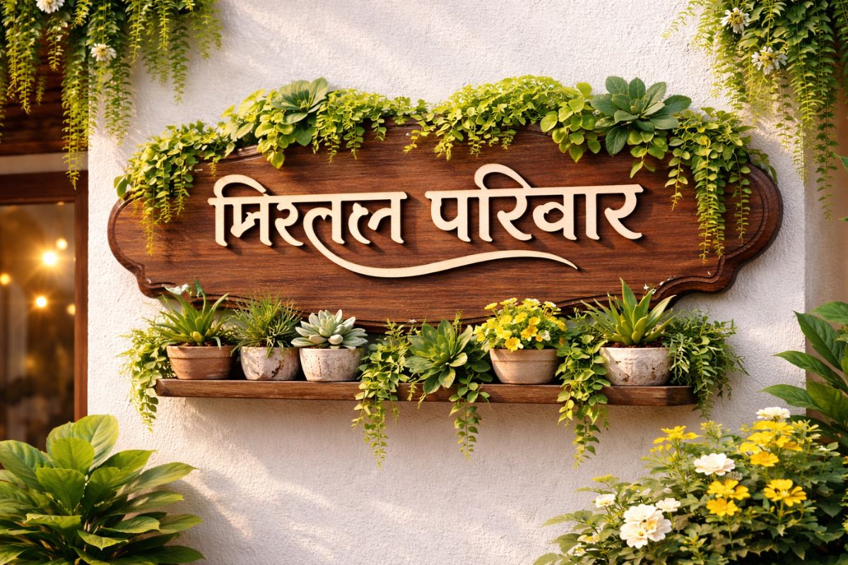 green plant name plate